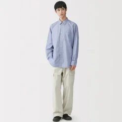 Outlet Muji Camisa de popelín de algodón orgánico para hombre