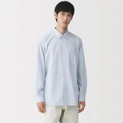 Outlet Muji Camisa de popelín de algodón orgánico para hombre