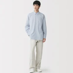 Outlet Muji Camisa de popelín de algodón orgánico para hombre