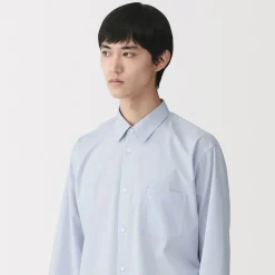 Outlet Muji Camisa de popelín de algodón orgánico para hombre