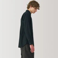New Muji Camisa de sarga de algodón cepillado para hombre