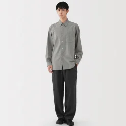 New Muji Camisa de sarga de algodón cepillado para hombre