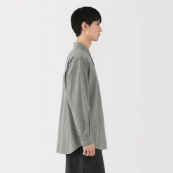 New Muji Camisa de sarga de algodón cepillado para hombre