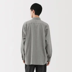 New Muji Camisa de sarga de algodón cepillado para hombre