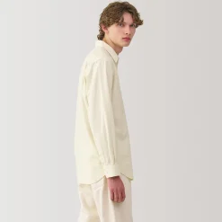 New Muji Camisa de sarga de algodón cepillado para hombre