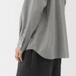 New Muji Camisa de sarga de algodón cepillado para hombre