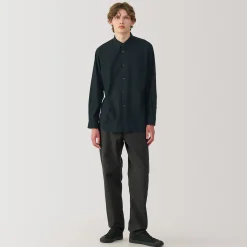 New Muji Camisa de sarga de algodón cepillado para hombre