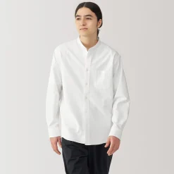New Muji Camisa estilo Oxford cuello Mao