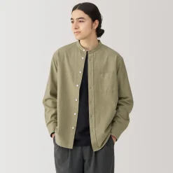 New Muji Camisa estilo Oxford cuello Mao