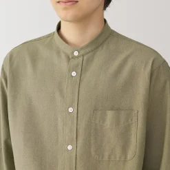 New Muji Camisa estilo Oxford cuello Mao