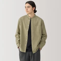 New Muji Camisa estilo Oxford cuello Mao