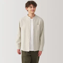 New Muji Camisa estilo Oxford cuello Mao