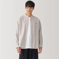 New Muji Camisa estilo Oxford cuello Mao