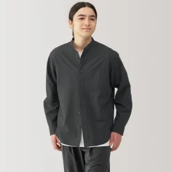 New Muji Camisa estilo Oxford cuello Mao