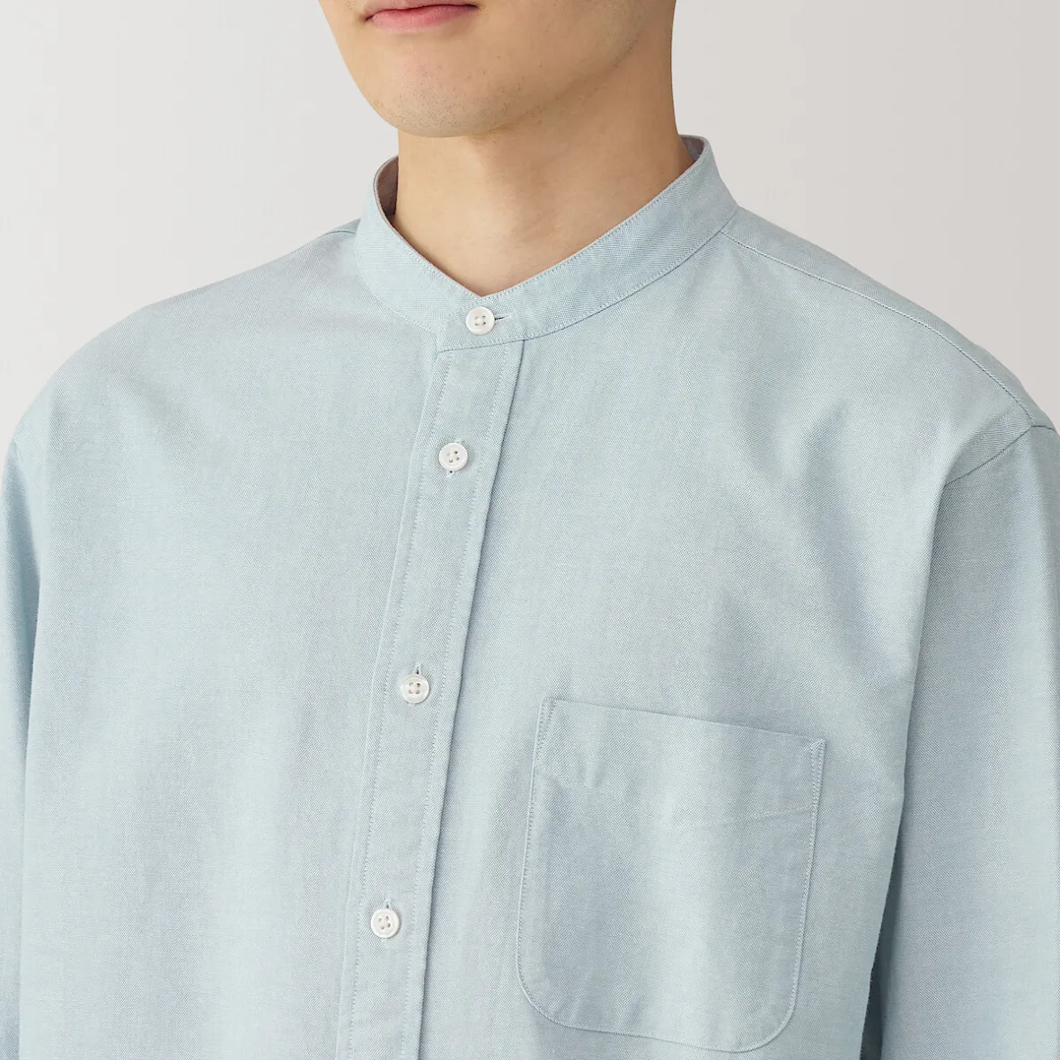 Muji Camisa estilo Oxford cuello Mao para hombre…