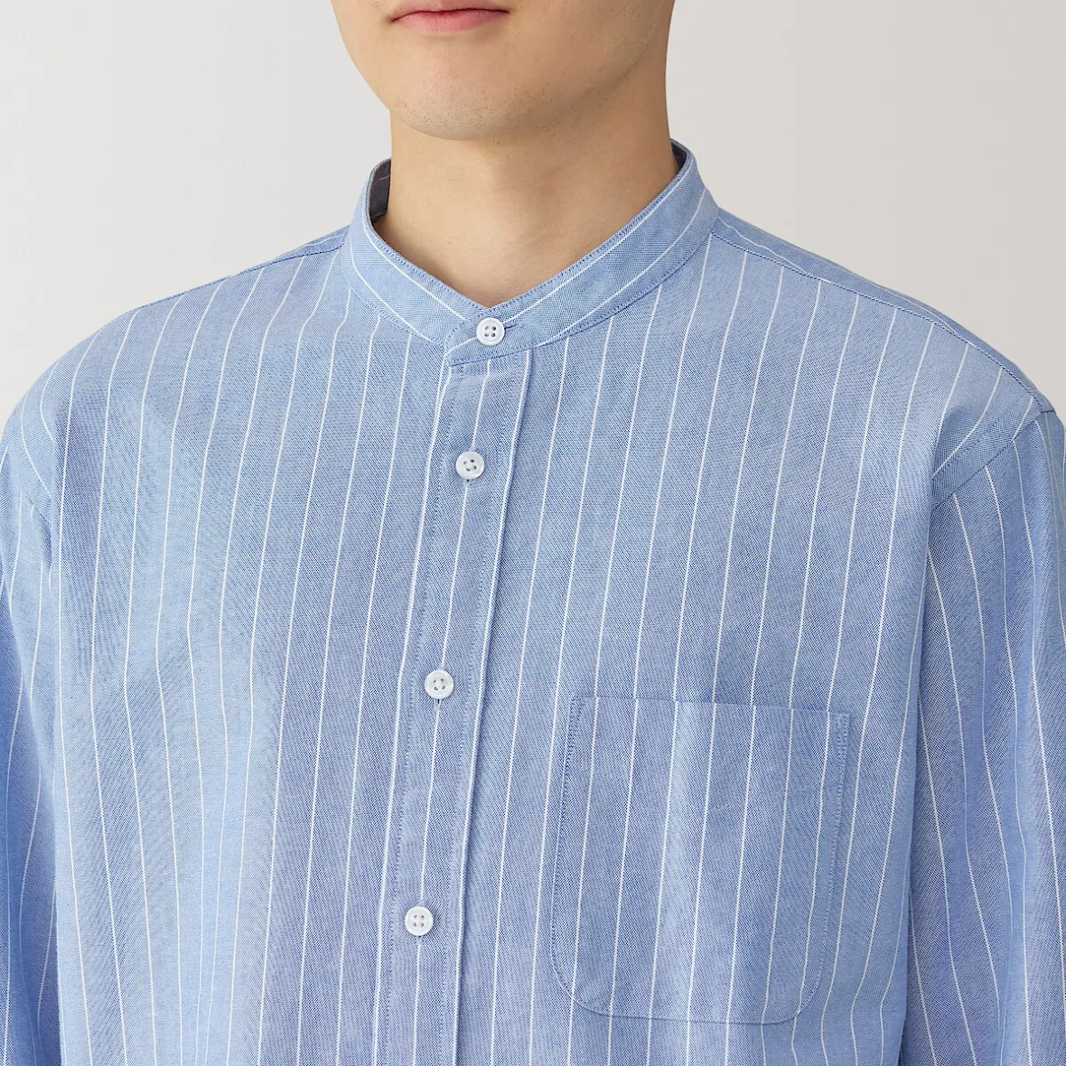Muji Camisa estilo Oxford cuello Mao para hombre…