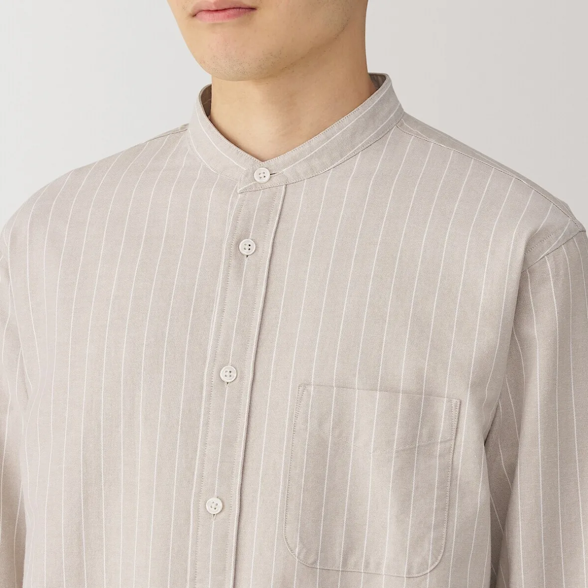 Muji Camisa estilo Oxford cuello Mao para hombre…