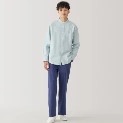 Muji Camisa estilo Oxford cuello Mao para hombre…