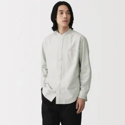 Discount Muji Camisa estilo Oxford cuello Mao para hombr