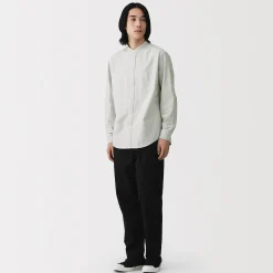 Discount Muji Camisa estilo Oxford cuello Mao para hombr