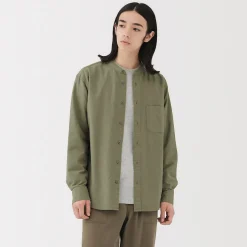Clearance Muji Camisa estilo Oxford cuello Mao para hombre