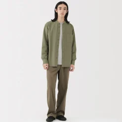 Clearance Muji Camisa estilo Oxford cuello Mao para hombre