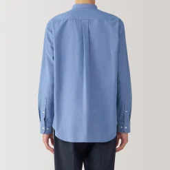 Clearance Muji Camisa estilo Oxford cuello Mao para hombre