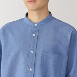 Clearance Muji Camisa estilo Oxford cuello Mao para hombre