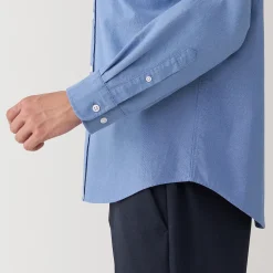 Clearance Muji Camisa estilo Oxford cuello Mao para hombre