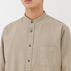 Clearance Muji Camisa estilo Oxford cuello Mao para hombre