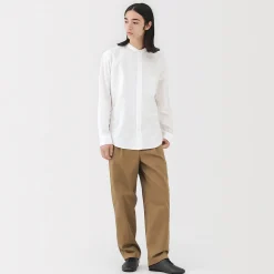 Clearance Muji Camisa estilo Oxford cuello Mao para hombre