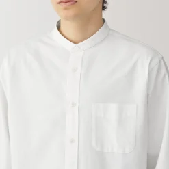 Clearance Muji Camisa estilo Oxford cuello Mao para hombre