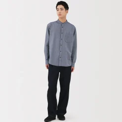 Clearance Muji Camisa estilo Oxford cuello Mao para hombre