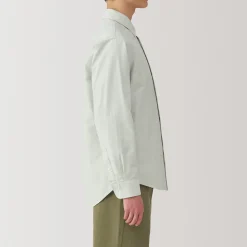 Muji Camisa Oxford con botones y acabado lavado para hombre…