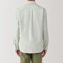 Muji Camisa Oxford con botones y acabado lavado para hombre…