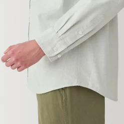 Muji Camisa Oxford con botones y acabado lavado para hombre…