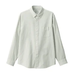 Muji Camisa Oxford con botones y acabado lavado para hombre…