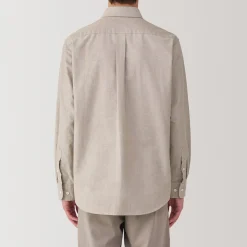Muji Camisa Oxford con botones y acabado lavado para hombre…