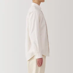 Muji Camisa Oxford con botones y acabado lavado para hombre…