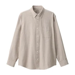 Muji Camisa Oxford con botones y acabado lavado para hombre…