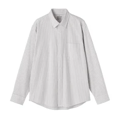Muji Camisa Oxford con botones y acabado lavado para hombre…