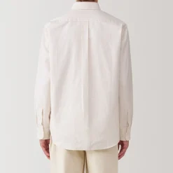Muji Camisa Oxford con botones y acabado lavado para hombre…