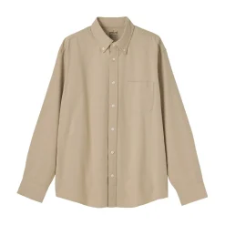 Muji Camisa Oxford con botones y acabado lavado para hombre…