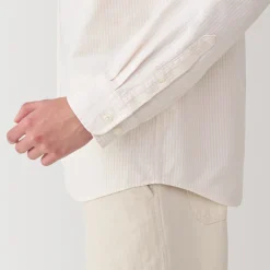 Muji Camisa Oxford con botones y acabado lavado para hombre…