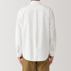 Outlet Muji Camisa Oxford con botones y acabado lavado para hombre