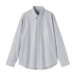 Outlet Muji Camisa Oxford con botones y acabado lavado para hombre