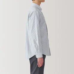 Outlet Muji Camisa Oxford con botones y acabado lavado para hombre