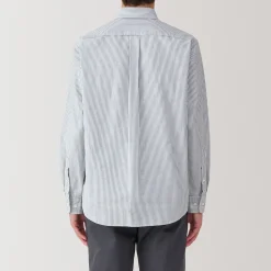 Outlet Muji Camisa Oxford con botones y acabado lavado para hombre