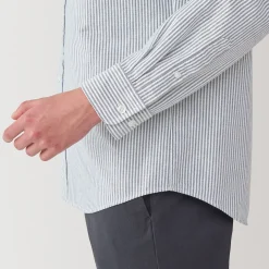 Outlet Muji Camisa Oxford con botones y acabado lavado para hombre