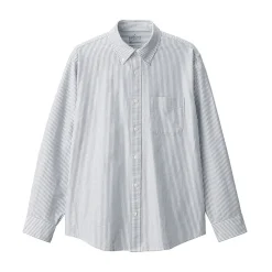 Outlet Muji Camisa Oxford con botones y acabado lavado para hombre